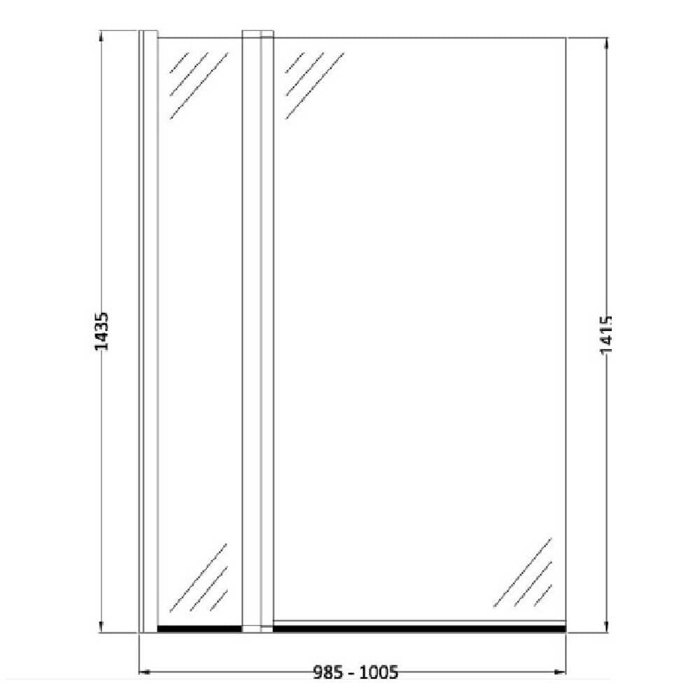 Hudson Reed Square Bath Screen with Fixed Panel - NSSQ1