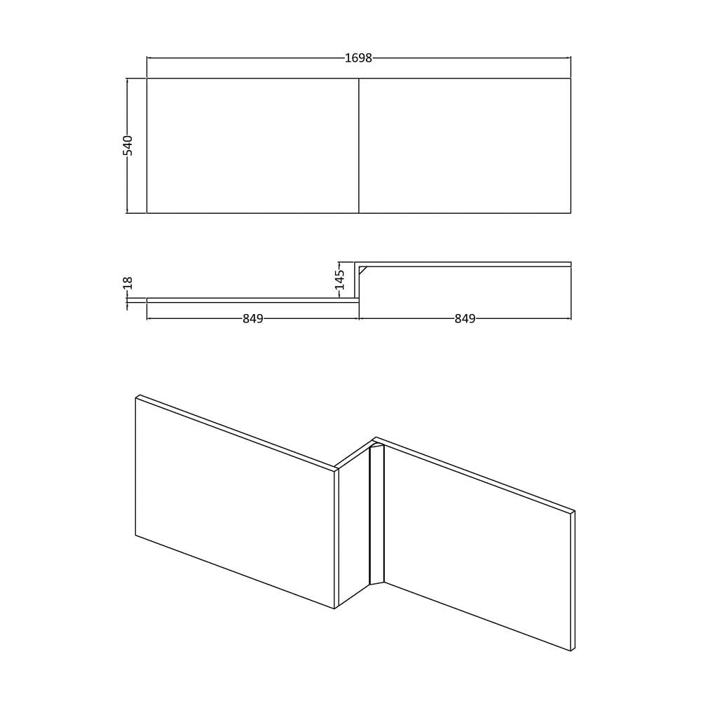 Hudson Reed Amelia Bath Front Panel 1700mm - NMP135