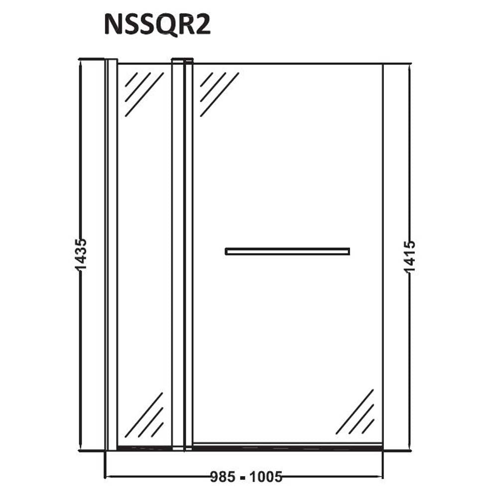 Hudson Reed Square Bath Screen with Fixed Panel & Rail - NSSQR2