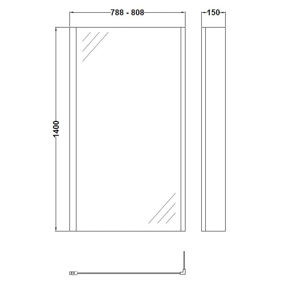Hudson Reed Quattro Bath Screen - NSBS2