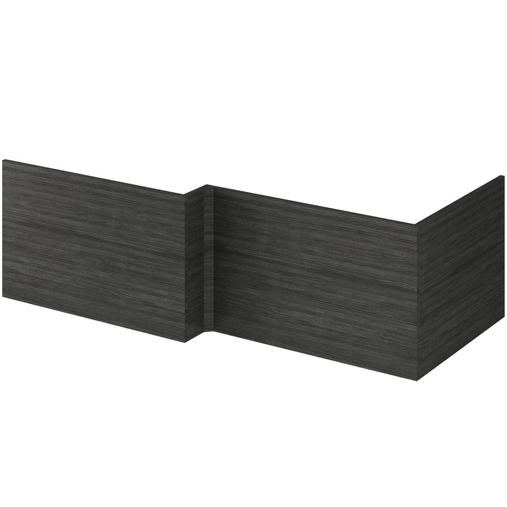Nuie Athena Charcoal Black Square Shower Bath End Panel - MPD631