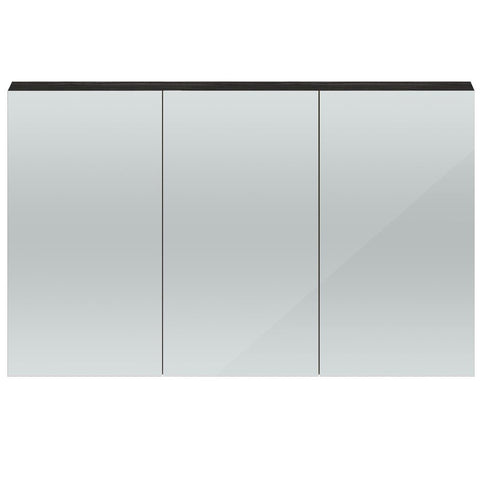 Hudson Reed Quartet Hacienda Black 1350mm Mirror Cabinet (180mm Deep) QUA011