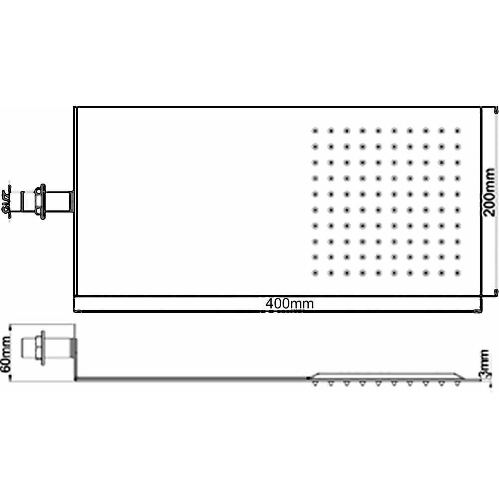 Hudson Reed Lennox Thermostatic Shower Valve & Ultra Thin Fixed Shower Head