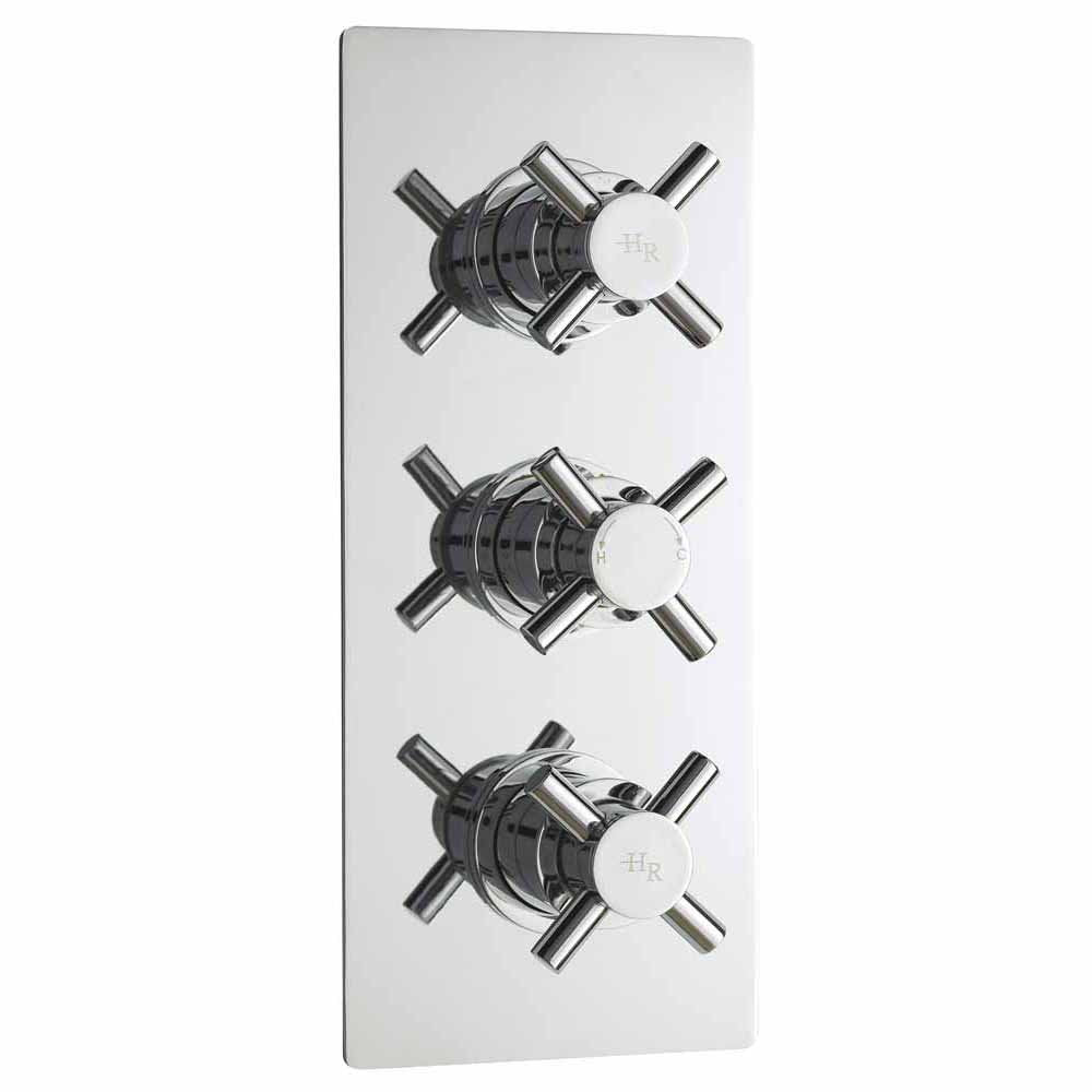 Hudson Reed Tec Crosshead Thermostatic Shower Valve, Fixed Head & Body Jets