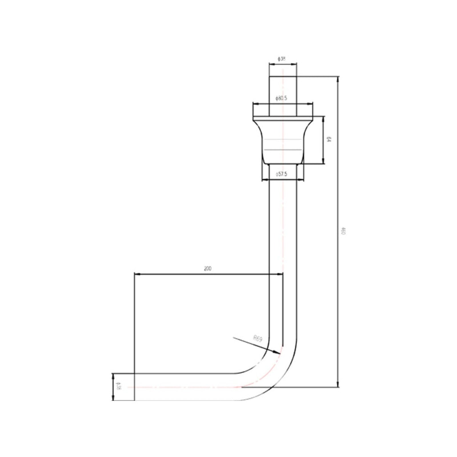 Hudson Reed Low Level Bathroom Toilet Flush Pipe Pack - FA302