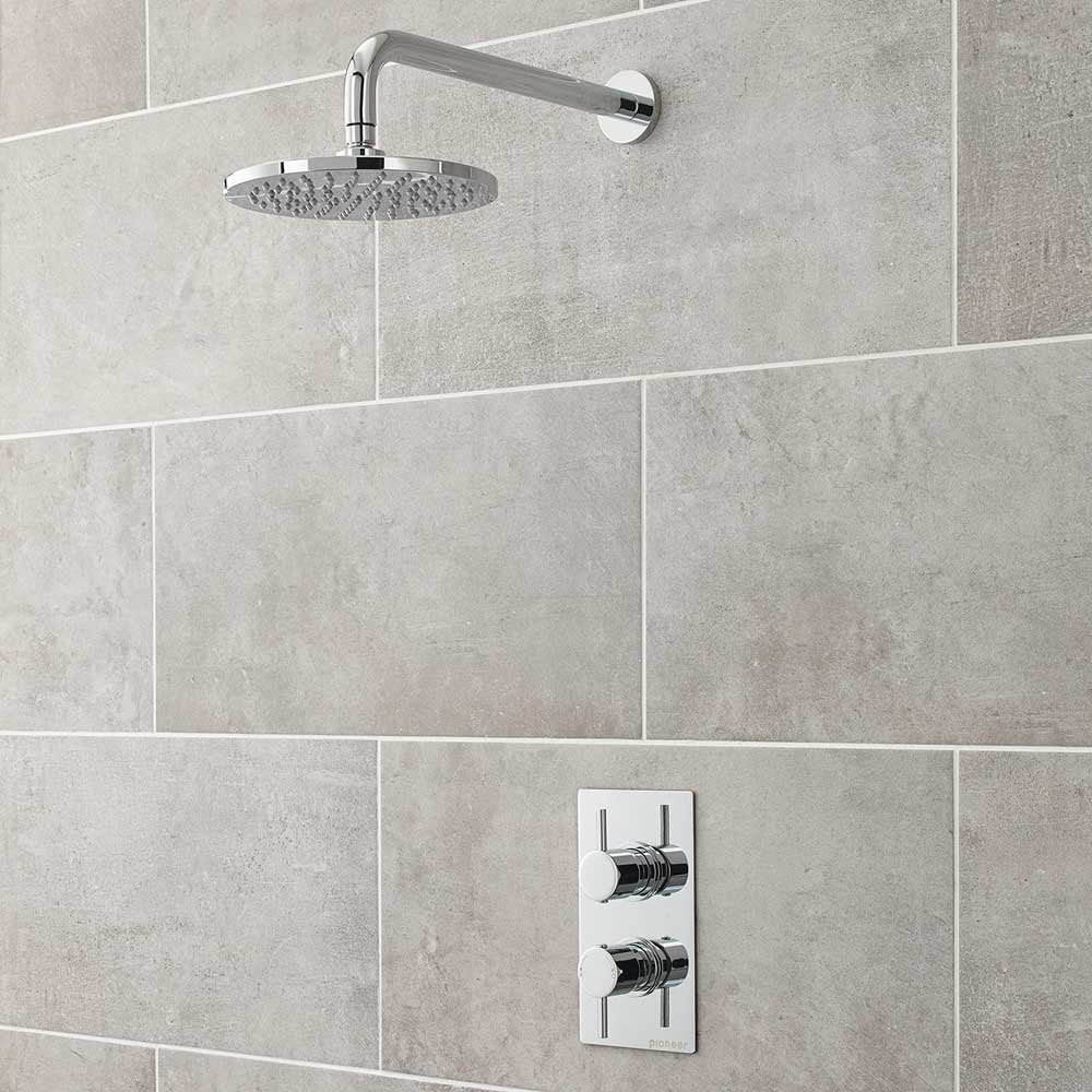 Nuie Quest Thermostatic Shower Valve, 200mm Fixed Head & Arm