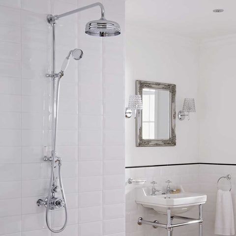 Hudson Reed Topaz Thermostatic Exposed Shower Valve & Victorian Rigid Riser Kit