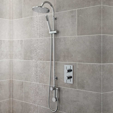 Nuie Quest Thermostatic Shower Mixer Valve & Zephyr Rigid Riser Kit