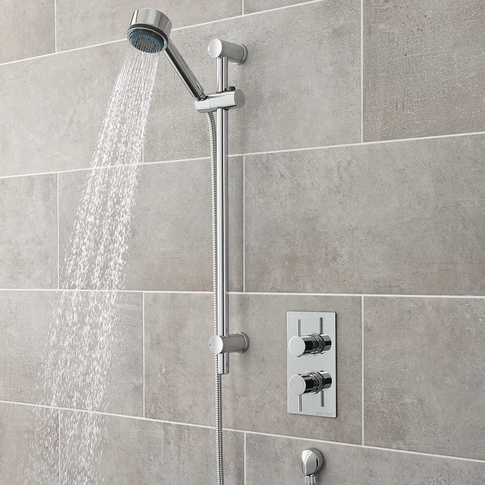 Nuie Quest Round Thermostatic Shower Mixer Valve & Slide Rail Kit