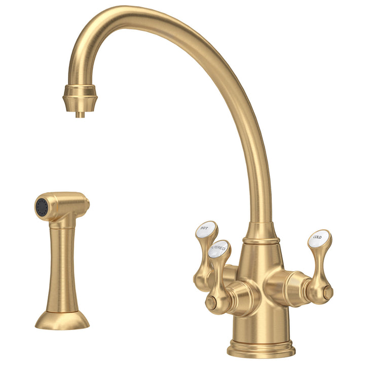 Perrin & Rowe Etruscan Kitchen Sink Mixer Filter Tap & Rinse 1520 Series