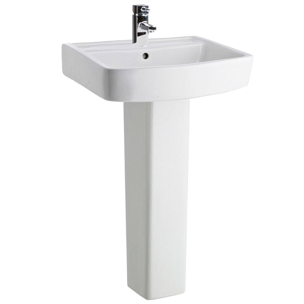 Nuie Bliss 520x420 1th White Basin & Full Pedestal CBL009
