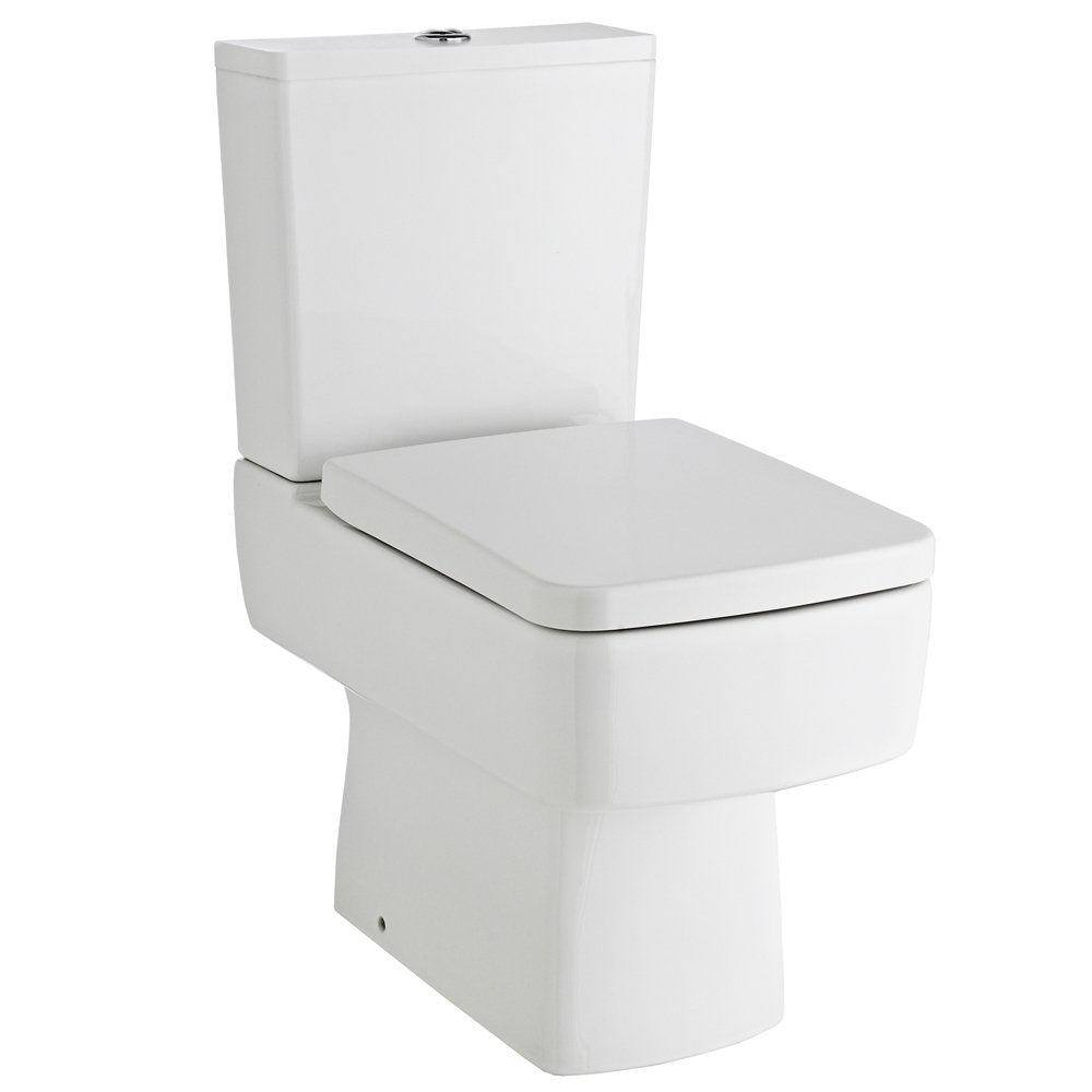 Nuie Bliss White Close Coupled Semi Flush Toilet Pan, Cistern & Soft Close Seat