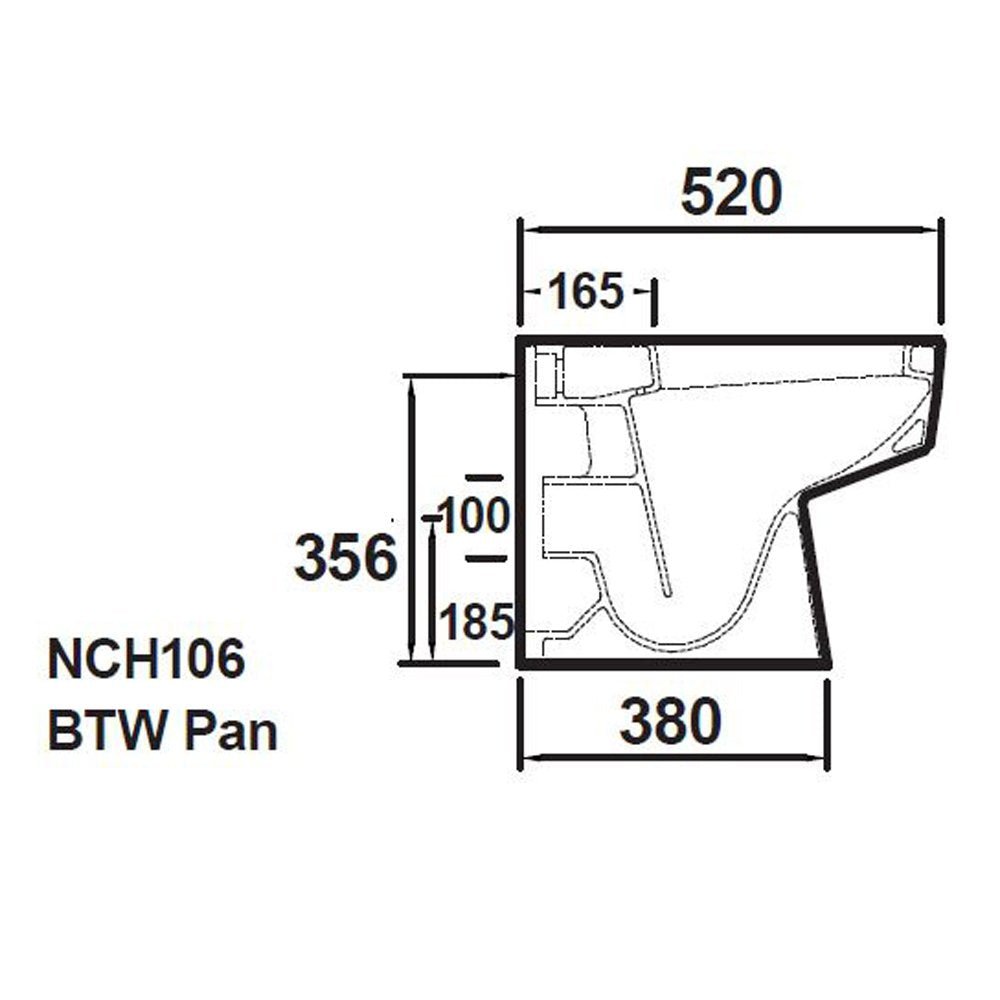 Nuie Bliss White Back to Wall Toilet Pan & Soft Close Seat