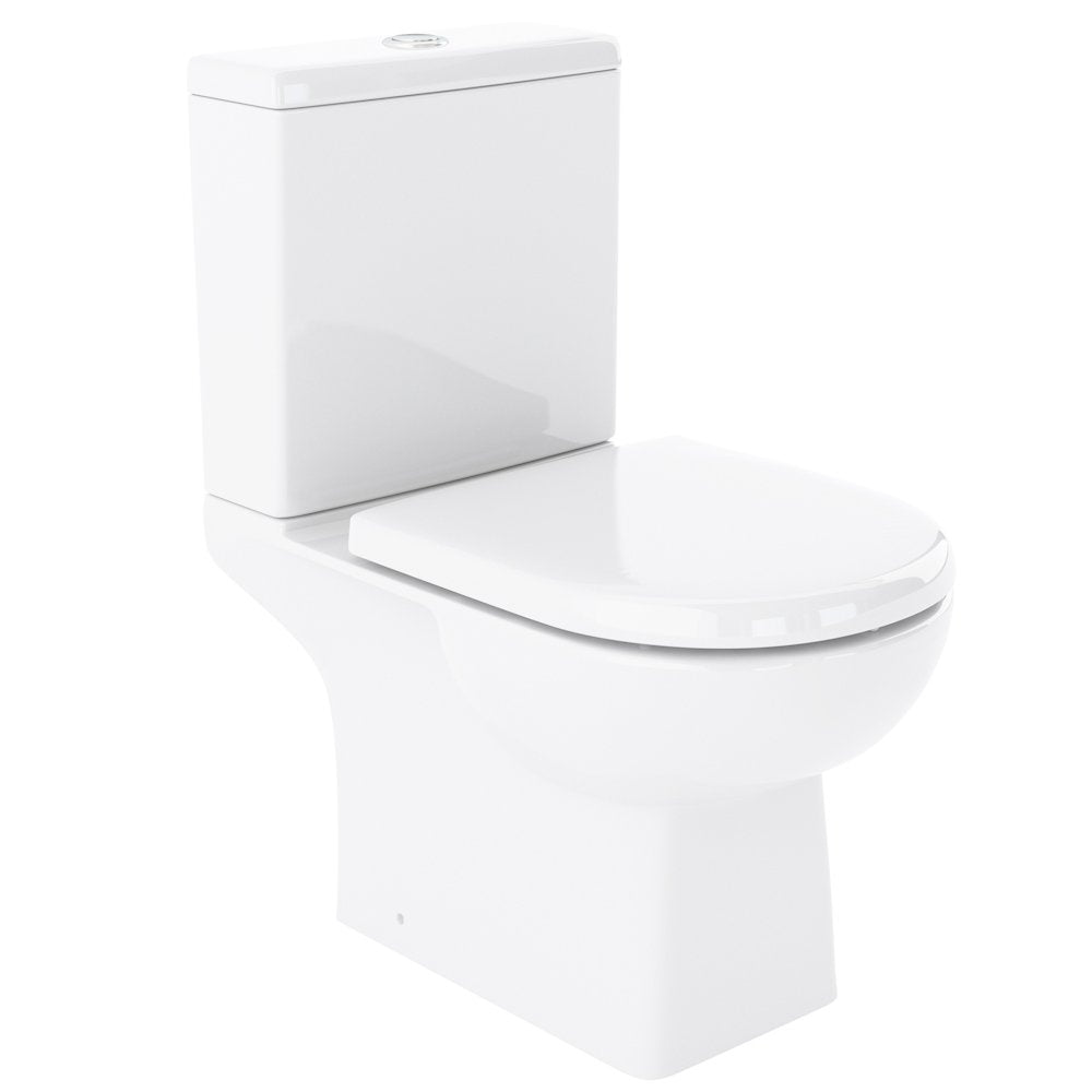 Nuie Asselby White Close Coupled Toilet Pan, Cistern & Soft Close Seat