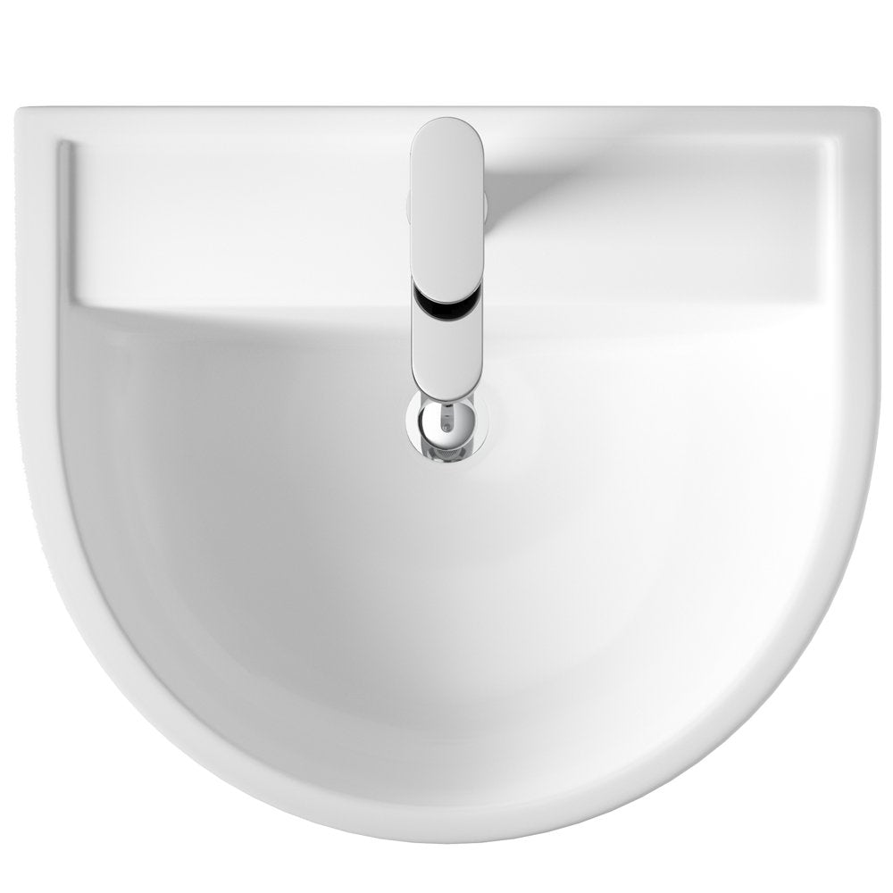 Hudson Reed Luna 520x455 1th White Basin & Full Pedestal CMA003