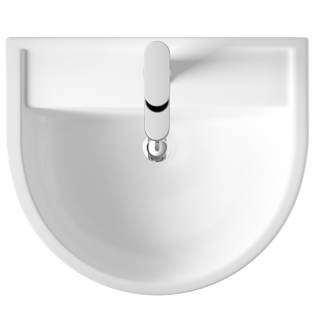Hudson Reed Luna 520x450 1th White Basin & Semi Pedestal CMA005