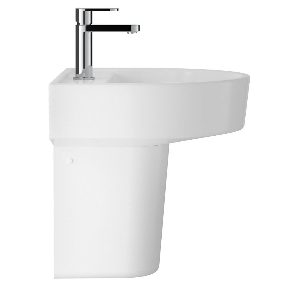 Hudson Reed Luna 520x450 1th White Basin & Semi Pedestal CMA005