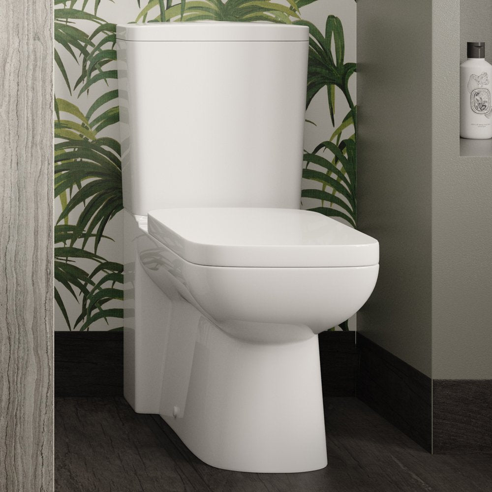 Hudson Reed Arlo White Close Coupled Flush Toilet Pan, Cistern & Soft Close Seat
