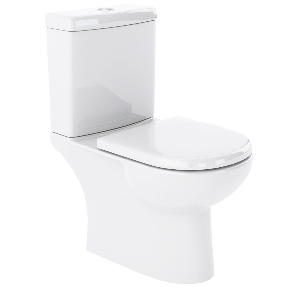 Nuie Lawton White Close Coupled Toilet Pan, Cistern & Soft Close Toilet Seat