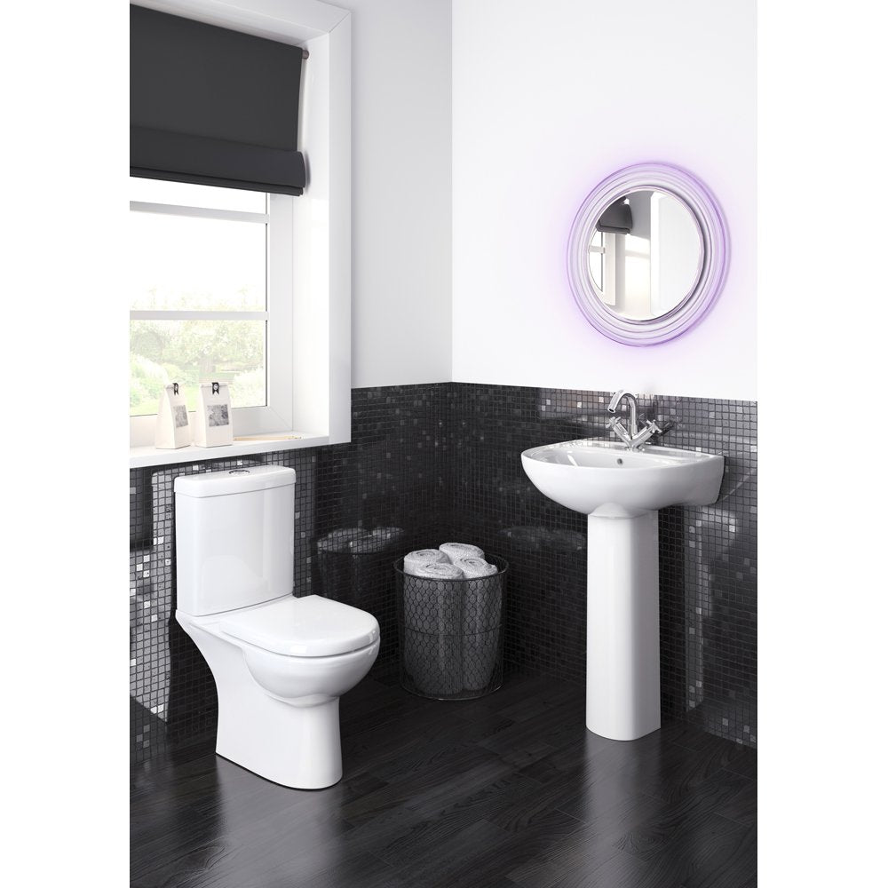 Nuie Lawton White Close Coupled Toilet Pan, Cistern & Soft Close Toilet Seat