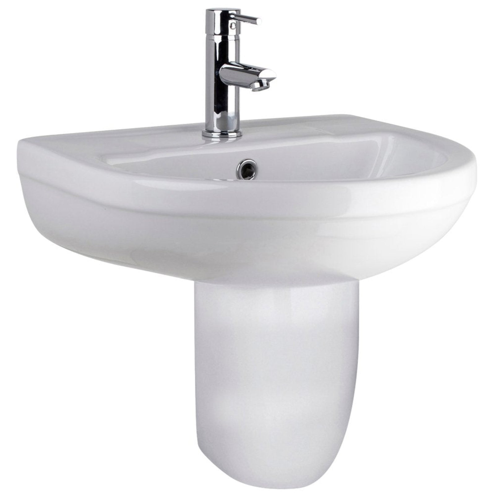 Nuie Harmony 500x416 2th White Basin & Semi Pedestal CHM004