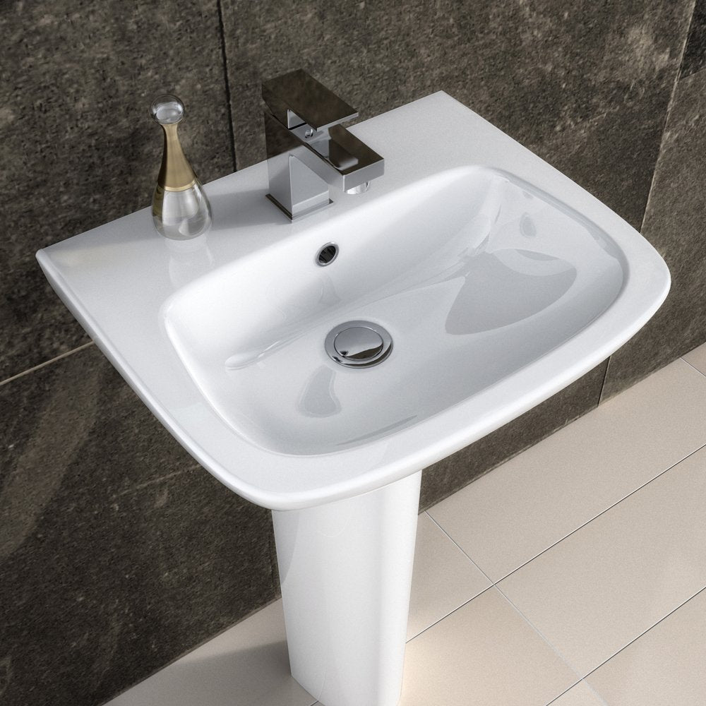 Nuie Ambrose 500x400 1th White Basin & Full Pedestal CPC022