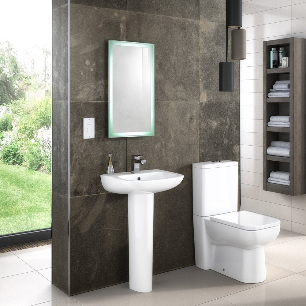 Nuie Ambrose 500x400 1th White Basin & Full Pedestal CPC022