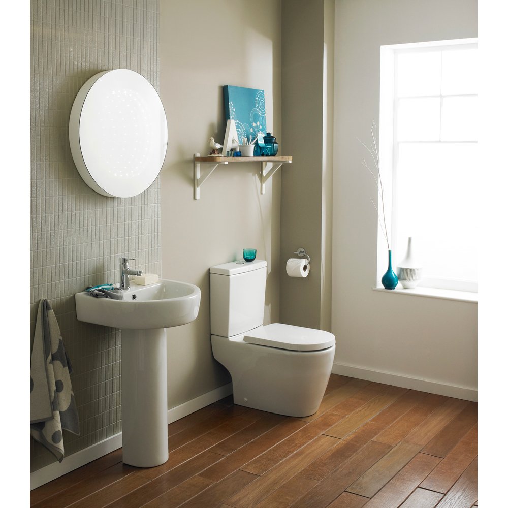 Nuie Provost White Close Coupled Toilet Pan, Cistern & Soft Close Seat CPV005+NTS007