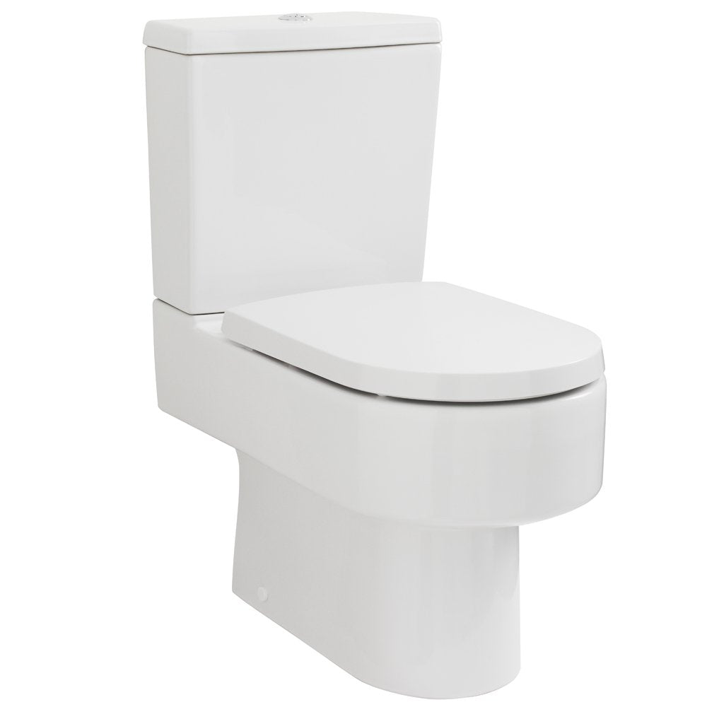 Nuie Provost White Close Coupled Toilet Pan, Cistern & Soft Close Seat