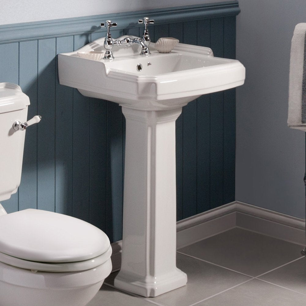 Nuie Legend 580x470 2th White Basin & Full Pedestal CLG004