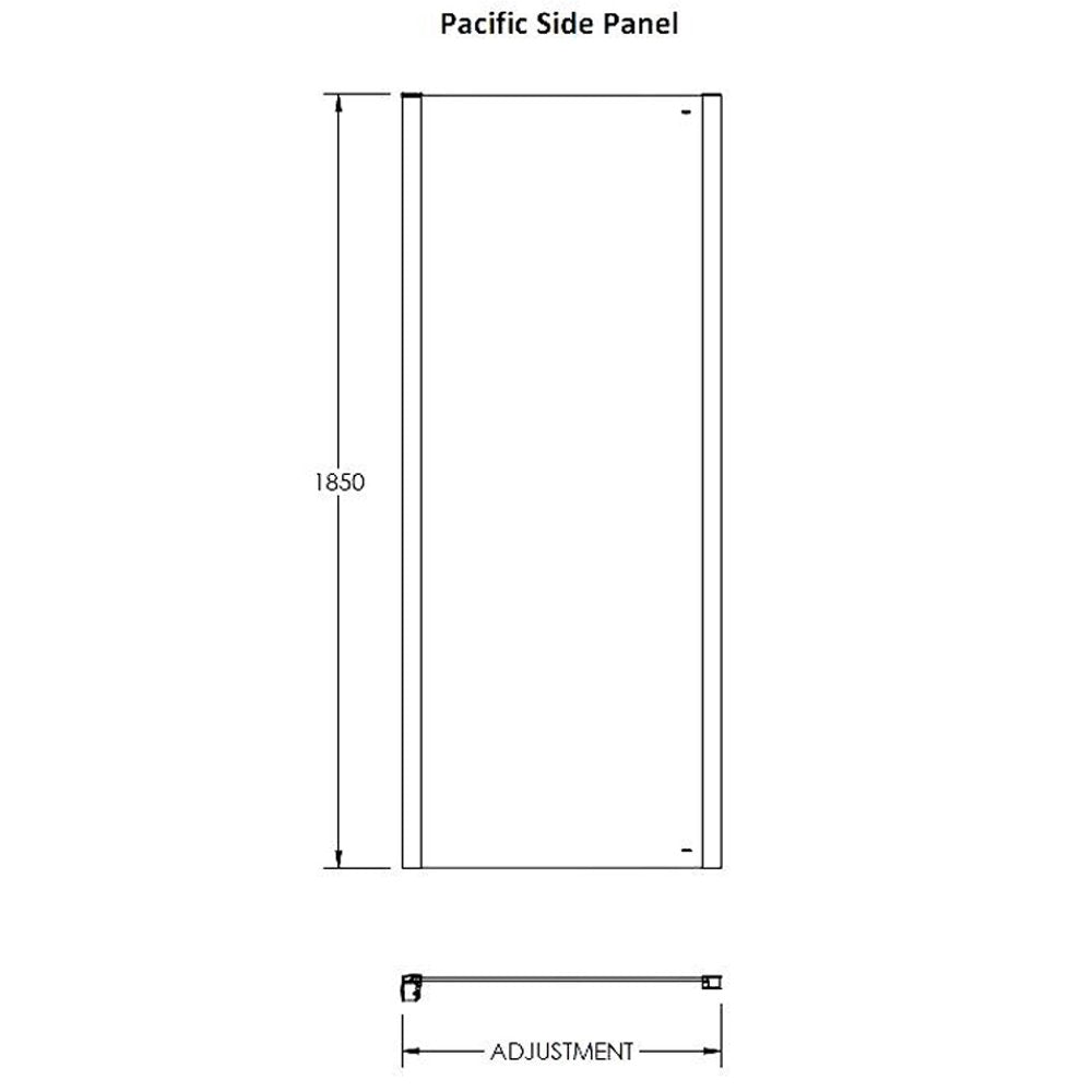 Nuie Pacific Chrome 760mm Pivot Door Shower Enclosure Range