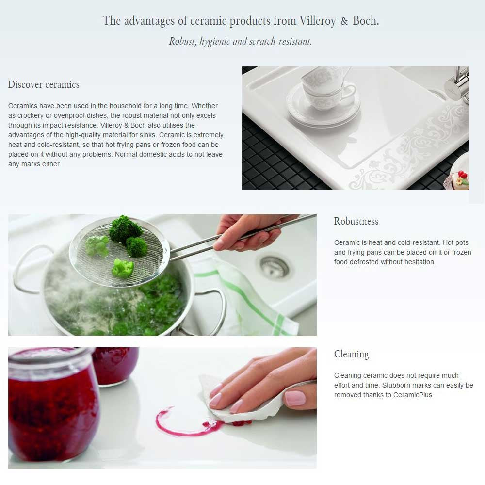 Villeroy & Boch Cisterna 60b 1.5 B White Ceramic Kitchen Sink - NO WASTE