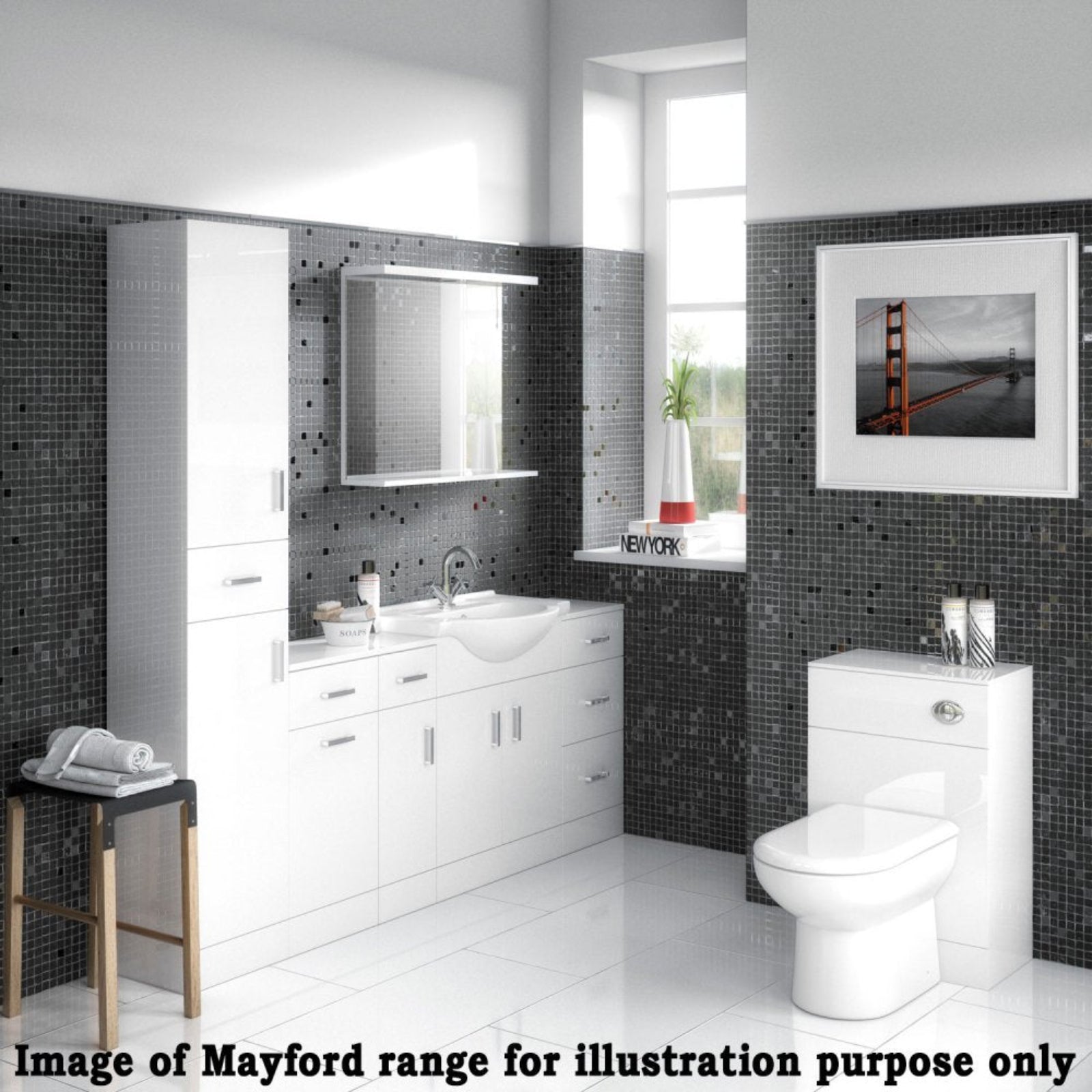 Nuie Mayford Gloss White 250x330mm Cupboard - PRC172