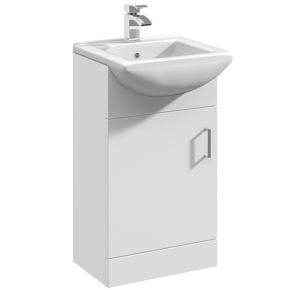 Nuie Mayford Gloss White Floor Standing 450mm Cabinet & Basin 2 - VTM450