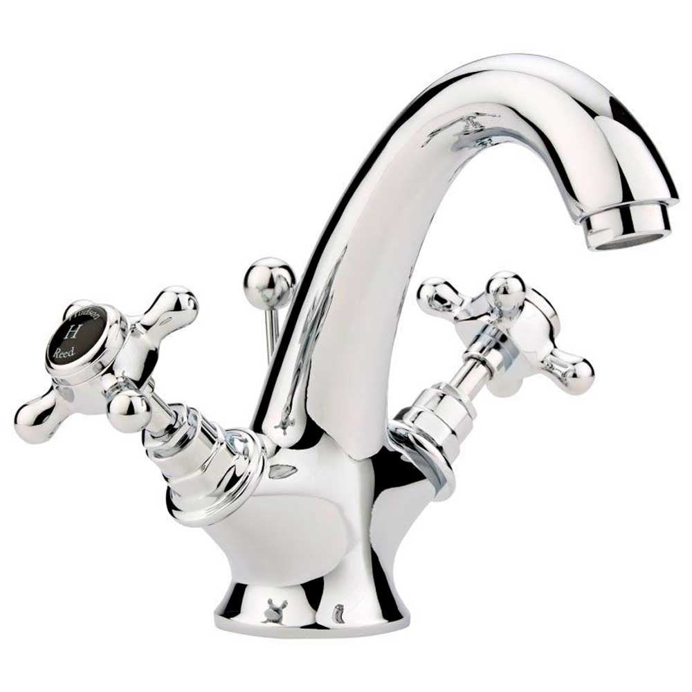 Hudson Reed Topaz Black Crosshead Hexagonal Collar Basin Mixer Tap & Pop Up Waste - BC405HX