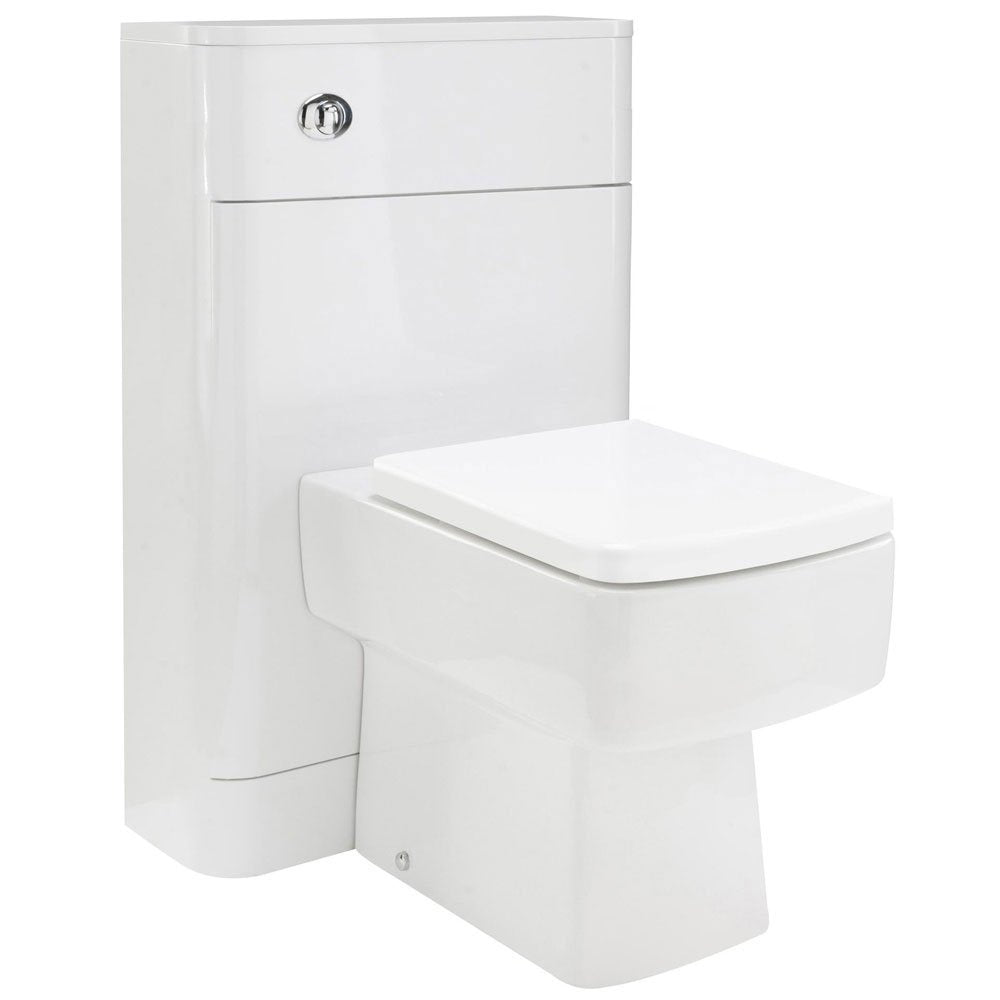 Nuie Parade Gloss White 550x200mm Back to Wall Unit, Cistern, Pan & Seat