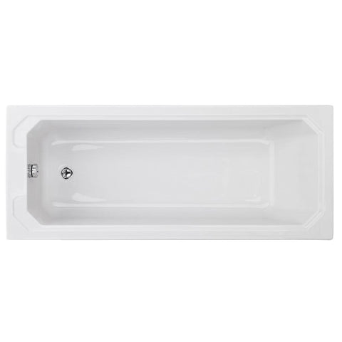 Nuie Ascott Traditional White Single Ended Art Deco Bath 1700x700mm - NLB109