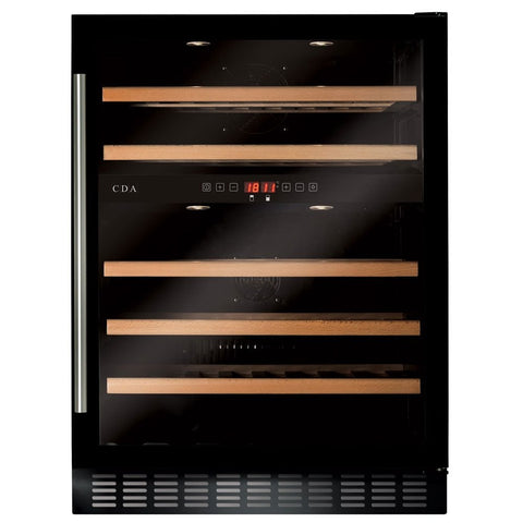 CDA 600mm Freestanding Under Counter Wine Cooler Black FWC604BL