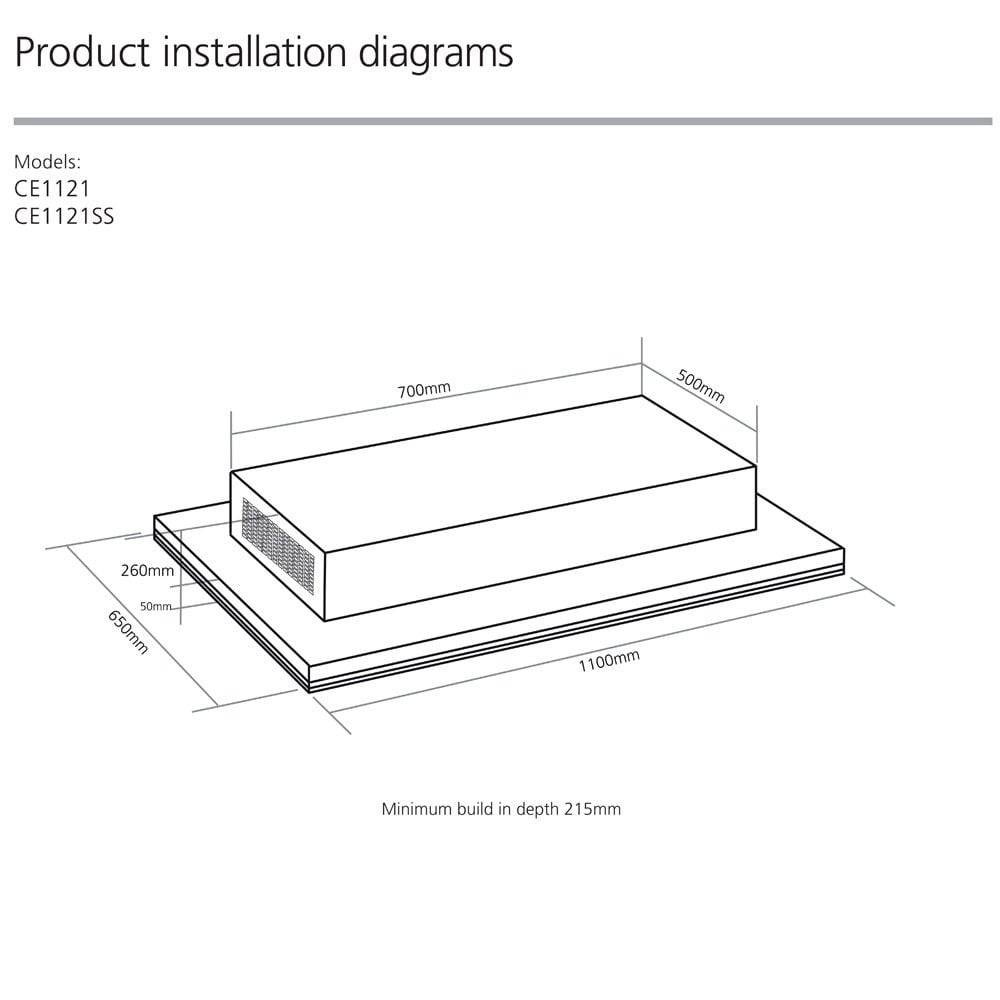 Caple Stainless Steel Ceiling Hood With Built-In Motor CE1122SS