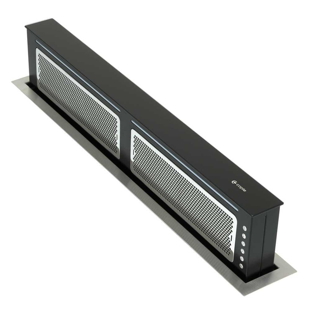 Caple Stainless Steel 16.6cm Flush Downdraft Extractor With Light DD901BK