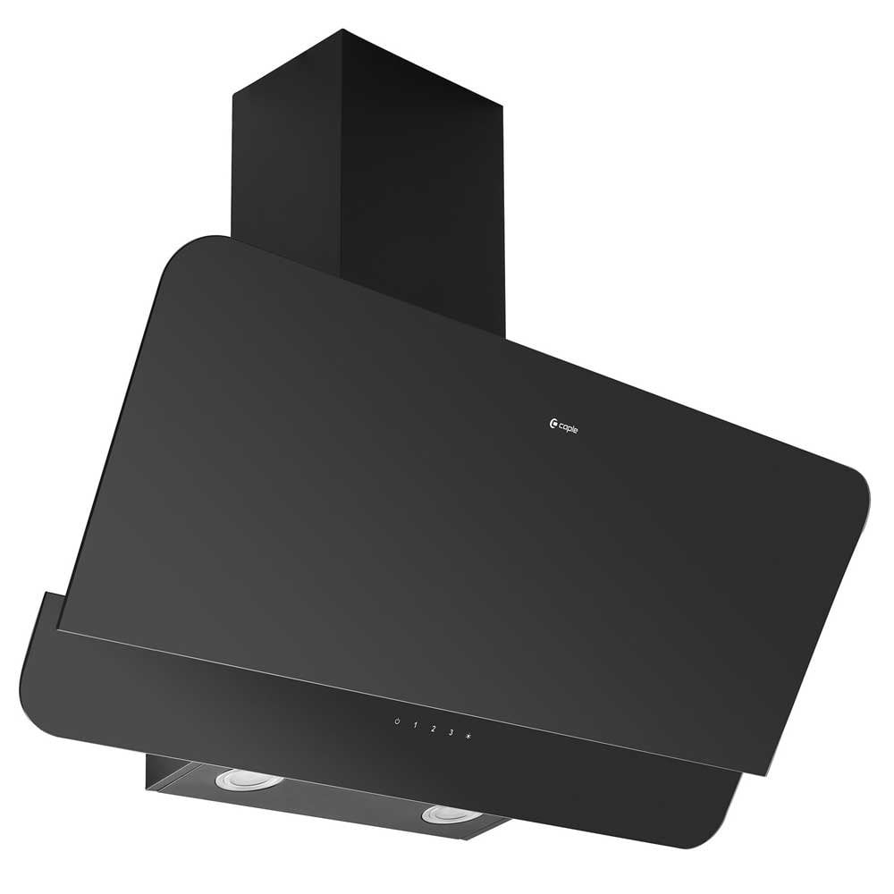 Caple Black Glass 39cm Wall Chimney Hood OM900