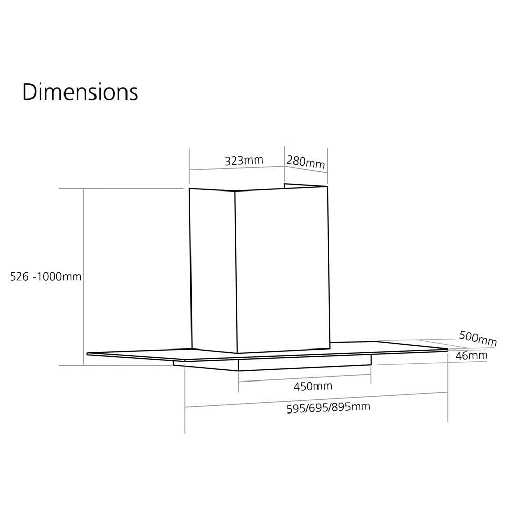 Caple Stainless Steel 50cm Wall Chimney Hood FGC920