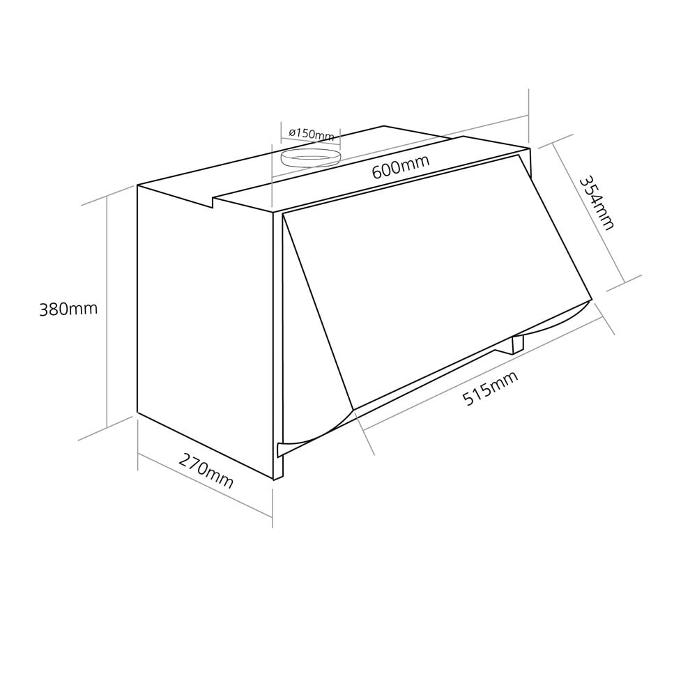 Caple Silver Grey 27cm Integrated Hood INCH
