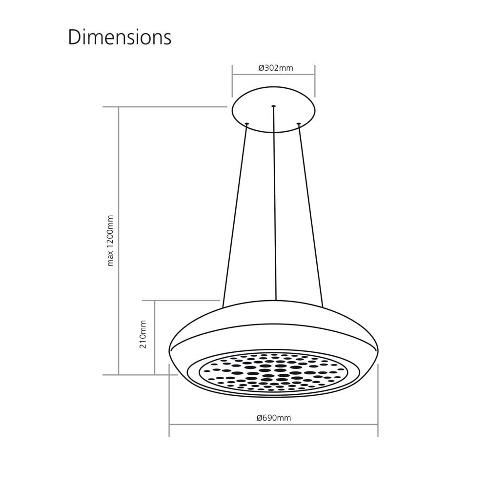 Caple Silver Ceramica 69cm Island Hood CR700SL