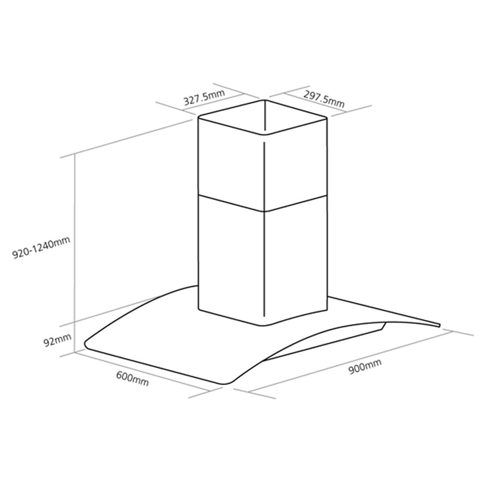 Caple Stainless Steel 60cm Reduced Ceiling Height CGI920/RED