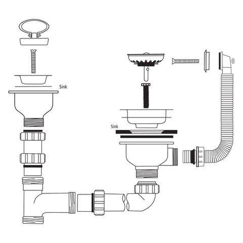 Caple Stainless Steel Waste and Bowl Connection Kit CPK1101