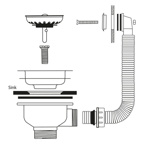 Caple Stainless Steel Square Overflow Waste Kit CPK1501