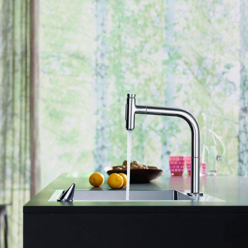 Hansgrohe Metris Select M71 200 2 Jet Pullout Spray Single Lever Kitchen Sink Mixer Tap with sBox