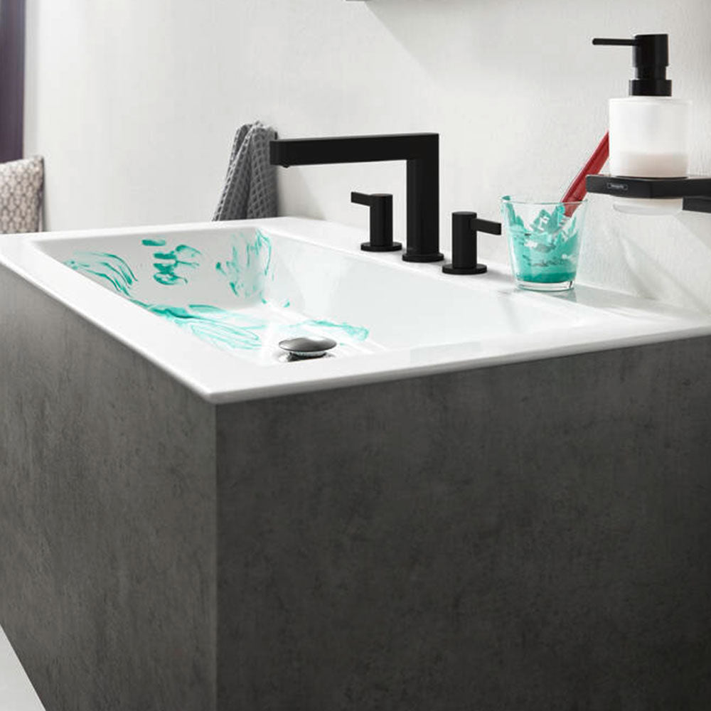 Hansgrohe Finoris 110 3-Hole Basin Mixer Tap with Push-Open Waste Set