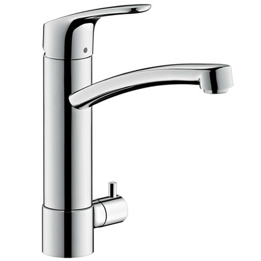 Hansgrohe Focus M41 Chrome Single Lever Kitchen Sink Mixer Tap 200 With Shut-Off Valve 31803000